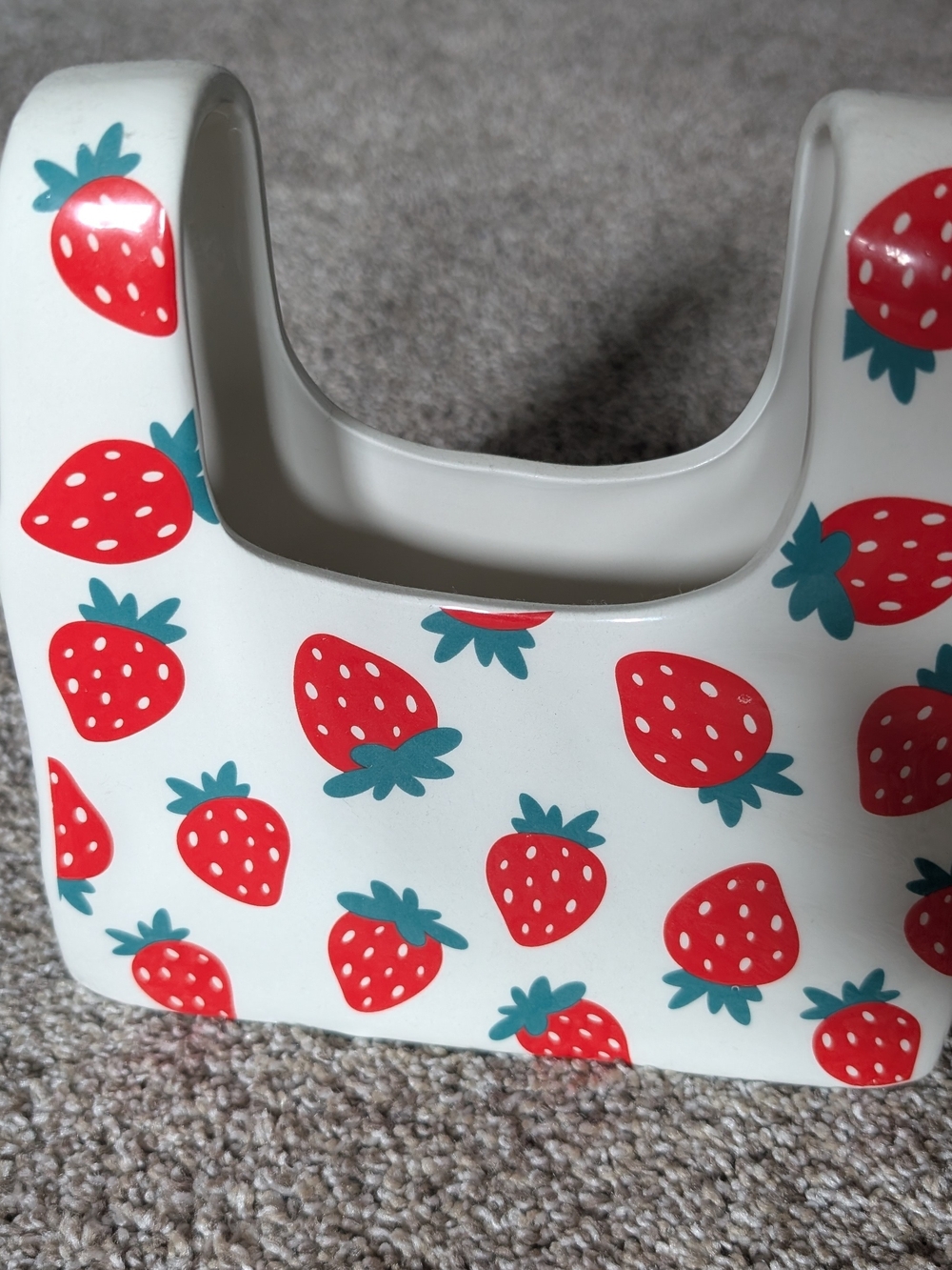New! Strawberry Print White Vase Tote Bag